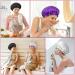 Shop Silk Satin Bonnet Set - Adjustable Double Layer Sleep Cap for Hair Protection | Stylish Black & Violet Options - Buy Online on GoSupps.com