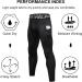Men's Compression Pants with Pocket | Cool Dry Athletic Running Tights for Sports | Medium | #290 Black + Gray - Buy Online on GoSupps.com