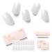 Nailog nail film self -adhesive 20PCs nail foils UV hardening long -lasting nail ticker for fingernails gel nail strip starter set gift for woman girlfriend mother's day gift Pearl White