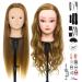 Neverland 24 Exercise head Training head hairdressers Frisierkopf 50% real hair wig head Puppet head from lichen make -up hairstyles Design for professional & first users with holder + braid hair set