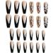 French Tip Press on Nails - Long T Press On Nails with Nail Tips Black V Double Snake Flash diamond False Nail French Shining Powder Design press on nails Acrylic False Nails Cute Artificial Nails - Buy Online on GoSupps.com