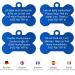 Custom Engraved Blue Dog Tag Bone | Large 38mm with 2 Key Rings - International Shipping - Buy Online on GoSupps.com