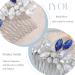 IYOU Crystal Bridal Hair Comb Blue Wedding Side Combs Sparkly Rhinestone Headpiece Prom Bride Bridesmaid Hair Accessories for Women - Buy Online on GoSupps.com