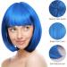 AOMIG Short Bob Wig for Women 4 Pack Short Blue Bob Wigs Set with Sunglass and Wig Cap Neon Fancy Dress Accessory Cosplay Wig with Bangs Synthetic Straight Wig for Daily Halloween Party Cosplay - Buy Online on GoSupps.com