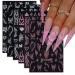 6 Sheets 5D Pink Butterfly Nail Stickers for Nail Art Heart Nail Decals Nail Stickers Self-Adhesive Pegatinas U as Flowers Heart Stickers Design Decoration Accessories for Daily Glitter