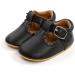 Baby Girls Mary Jane First Walking Shoes | Anti-Slip Princess Shoes 12-18 Months | PU Leather (Black) - Buy Online on GoSupps.com