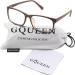 GQUEEN Large Frame Horn Glasses - Stylish UV400 Fake Glasses for Women & Men | Trendy Nerd Style in Brown - Buy Online on GoSupps.com