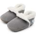 Dotty Fish Suede Baby Slippers | Warm Fleece Lined Infant Toddler Shoes | Non-Slip Soft Sole Boys Girls 0-6 Months - 5-6 Years | Pale Grey - Buy Online on GoSupps.com
