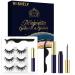 VESHELY Mink Magnetic Eyelashes with Eyeliner,3 Pairs Mink Dramatic Faux Magnetic Eyelash Kit,3D&5D Long Fake False Reusable Magnetic lashes-No Glue Needed