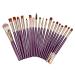 20pcs Professional Makeup Brush Kit - Soft Fiber Cosmetic Brushes for Eyeshadow & Loose Powder - Portable Beauty Tools in Purple - Buy Online on GoSupps.com