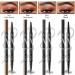 Bulletboard Waterproof Eyebrow Pen Bulletinboard Eyebrow Pen Bulletinboard Brow Pen Buletboard Liquid Eyebrow Pen Microblading Eyebrow Pencil with 4-Fork-Tip and Precise Brush-Tip (Dark Brown) - Buy Online on GoSupps.com