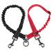 NASJAC double dog leash no tangling 360 rotatable splinter double linen for two dogs adjustable shock-damping bungee-reflecting leash for dogs small medium and large running training 2-colors version (for XS/S+S+S) black+red