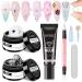SUPWEE Solid Builder Nail Gel Kit Clear and White Multifunctional 3D for Nail Art Rhinestones Nail Glue for Home Use