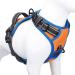 Phoepet 2019 Reflective dog harness for large breeds adjustable no pulling vest with handle 2 metal rings 3 buckles simply put on and move out size XL orange orange XL (Neck: 22-33 ". Chest: 28-39")))