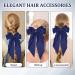 Blue Hair Bow Big Hair Bows for Women Solid Color Bow Hair Clips with Long Ribbon French Blue Bow Hair Clip Soft Satin Silky Hair Bows Cute Gifts for Women Girls (Navy Blue) - Buy Online on GoSupps.com