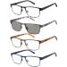 4 Pack Reading Glasses for Men Blue Light Blocking Metal Full Frame Readers with Spring Hinges Includes Sun Readers Reduce Eyestrain/Glare Eyeglasses (+2.5 Magnification Strength) 4 Pack Mixed (Include 1 Sun Reader Glasses) 2.5x