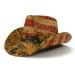 FLUFFY SENSE. Vintage USA American Flag Cowboy Hat Classic Western Style Tea Stained Unisex Cowboy Cowgirl Hat Muddy Yellow