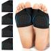 Metatarsal Sleeve Pads Anti-Slip with Gel Pads - 2 Pairs - 4 Pieces - Ball of Foot Cushions with Soft Gel - Forefoot Cushion Pads - Fabric Compression - Help Mortons Neuroma, Calluses Blisters (Black)