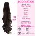 FXYTK Clip in Ponytail Hair Extension Claw | 18 Inch Curly Medium Brown - Buy Online on GoSupps.com