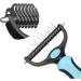 Pet Cat brush & Dog brush Double sided De-Matting De-shedding Rake for medium to long hair - Professional Grooming Tool for Tangle-Free Fur comes with a Bonus FREE stainless steel Comb (Blue) - Buy Online on GoSupps.com