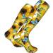 Watercolor Sunflower & Blue Butterfly Compression Socks for Men & Women | 15-20 mmHg Support for Running & Cycling - Buy Online on GoSupps.com