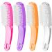 4 Pcs Nail Cleaning Brushes Larbois Plastic Handle Scrubbing Brush Fingernail Brush with Soft Bristles Nail Manicure Dust Brush for Hand Toes Nail Home Garden Salon use A-4pack-Color1