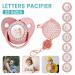 Rose Gold Personalized Bling Pacifier Clip with Initial Letter - Custom Baby Name Soother for Shower, Anniversary, Birthday Gifts - Buy Online on GoSupps.com