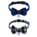 BuntyJoy Breakaway Cat Collar with Cute Bow Tie and Bell, Cat Collars for Boy & Girl Cats, Safety Kitten Collars, Stylish Plaid Patterns, 1, 2 or 4 Pack 7-11'' (pack of 2) Blue & Black