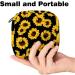 Sunflower Black Menstrual Pad Storage Bag - Portable & Stylish Period Pouch for Girls & Women - Buy Online on GoSupps.com