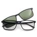 Corpootto Unisex Clip-On Reading Glasses Black-Green Lenses M