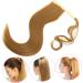 Beatifufu Curly Wig Ponytail Tails Hair Extensions Long Hair Extension Brown Wavy Hairpiece Hair Barrettes for Women Ponytail Hairpiece Hair Miss High Temperature Wire Real Hair Extend 60X12cm Picture 4 - Buy Online on GoSupps.com
