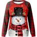 Women's Christmas Sweatshirt - Cute Snowman & Penguin Print O-Neck Raglan Top for Comfy & Warm Xmas Style - Buy Online on GoSupps.com