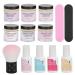 Nail Dipping Powder Set - Premium Nail Art Powder Top Base Coat Gel and Brush Tool for Salon Quality Manicures - K1214 - Buy Online on GoSupps.com