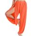 Lofbaz High Slit Yoga Harem Pants for Women Dance PJs Lounge Maternity Trousers L Orange