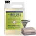 Mrs Meyers Liquid Dish Soap Refill - Lemon Verbena - 48 FL OZ. Includes (1x) Silicone Foldable Funnel (2x) Magic Cleaning Cloths - 4 Piece Set