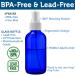 Blue Glass Spray Bottles - 4oz, Set of 2 for Oils, Beauty, Cleaning, Aromatherapy - Refillable, Portable Misters with Caps and Labels - Buy Online on GoSupps.com