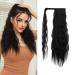 24 Inch Black Wavy Oefei Ponytail Extension - Long Corrugated Synthetic Hair with Velcro Fastener for Women - Buy Online on GoSupps.com