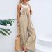 1983 Women's Summer Casual Loose Jumpsuit Wide Leg Pants, Khaki Medium - Buy Online on GoSupps.com