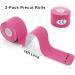 MUEUSS Kinesiology Tape - Waterproof Elastic Cotton Athletic Tape Precut Strips for Muscle Knee Shoulder Pain Relief & Pregnancy Belly Support - 16.4 ft 2 Rolls Pink - Buy Online on GoSupps.com