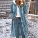 Buy Hanxiulin Light Blue Oversized Winter Hoodie Coat | Plush Fleece Jacket & Quilted Outerwear for Ladies Ultimate Warmth & Comfort - Buy Online on GoSupps.com