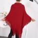 Warm Women's Knitted Watermelon Red Scarf - Triangular Wool Wrap Cape - Buy Online on GoSupps.com