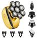 Head Shavers for Bald Men Multifunctional Electric Shaver 8D Head Razor Rotary Beard Trimmer Balding Shaving Kit with Nose Trimmer (Golden)