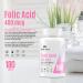 Folic Acid 400 mcg Vitamin B9 for Pregnancy, Maternal Tissue Growth & Immune System Support - 180 Vegan Tablets - Buy Online on GoSupps.com