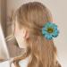 Shakven Flower Claw Clips | 3x Colorful Hair Clip Clamps - Elegant Artificial Plumeria Cute Hair Clips Holiday Floral Hair Accessories for Travel Blue - Buy Online on GoSupps.com
