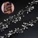 Wedding Hair Accessories for Women Pearl Rhinestone Headband Vine for Bridesmaid Flowergirls Prom Party Long Handmade Wedding Hair Vine Bride Headband (20 inches 50cm Silver) - Buy Online on GoSupps.com