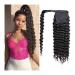 MINGDU Fake Hair Bun Deep Wavy Ponytail Wig Bun 8-24 Inch Wrap Around Ponytail Extensions Black Brazilian Real Hair for Black Women Hair Accessories (Color : Black Size : 10inch(80g)) 10inch(80g) Black