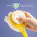 Children's Shower Body Brush with Superfine Bristles and Loofah - Short Handle Double Sided Back Scrubber for Sensitive Skin (Yellow) - Buy Online on GoSupps.com