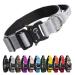 Tspro premium dog collar with handle thick adjustable dog collar heavy design of quick lock metal buckle dog collar for small or medium-sized to extra large dogs (silver-m) handle version size M- (adjustable37-46cm) silver