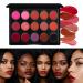 Palette de brillance l vres palette de rouge l vres 15 couleurs palette de gla age l vres de texture mate de couleur | Hydrating Makeup Lipstick Portable construisible pour petite amie femme