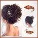 SOFEIYAN Claw Clip Messy Bun Hair Piece - Wavy Curly Synthetic Updo Hair Extensions for Women - Gray with White Tips - Buy Online on GoSupps.com
